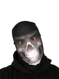 Halloween White Grim Reaper Mask - Realistic Easy Breathe Lycra Scay Mask