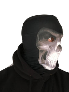 Halloween White Grim Reaper Mask - Realistic Easy Breathe Lycra Scay Mask